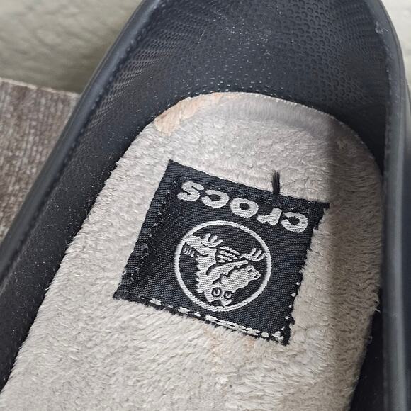 Crocs Mammoth Black/Gray Faux Fur Lined Ballet Flats Size 9 - Picture 7 of 9